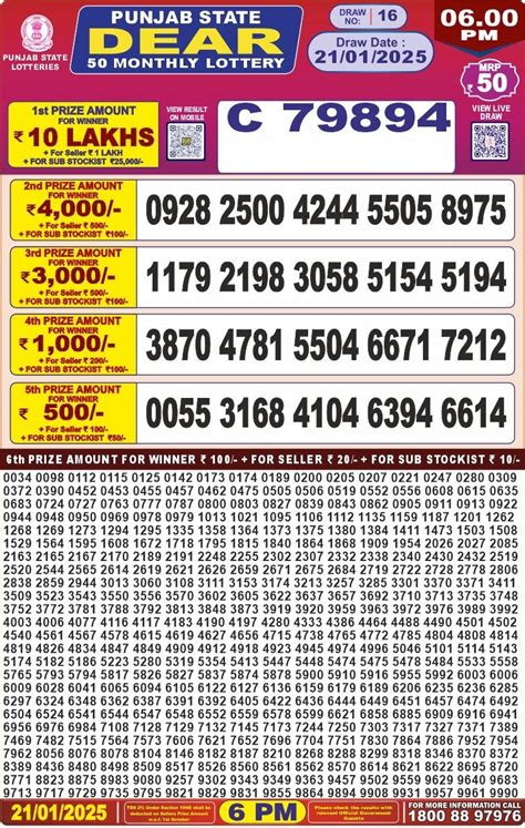 punjab state lottery result today 6pm live|Punjab Lottery .
